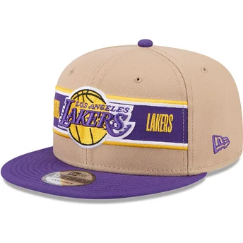 Καπέλα επίπεδη καφέ snapback 9FIFTY Draft 2024 από Los Angeles Lakers NBA από New Era