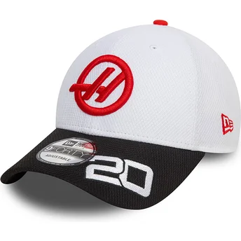 Καπέλα καμπύλη λευκό snapback Kevin Magnussen 9FORTY από Haas F1 Team Formula 1 από New Era