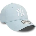 new-era-curved-brim-9forty-league-essential-new-york-yankees-mlb-light-blue-adjustable-cap