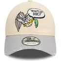 new-era-curved-brim-9twenty-washed-looney-tunes-bugs-bunny-beige-and-grey-adjustable-cap