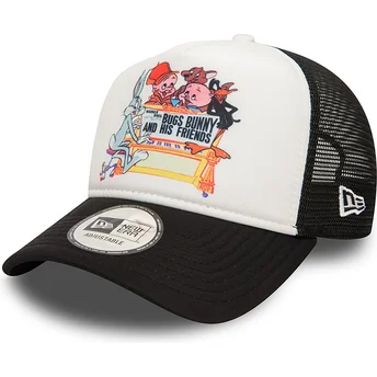 New Era Bugs Bunny And His Friends A Frame Looney Tunes White and Black Trucker Hat