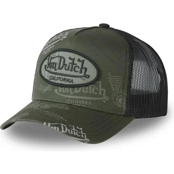 Von Dutch CAFE01 Green and Black Trucker Hat