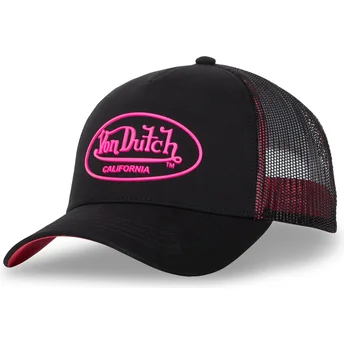 Von Dutch DOM P Black and Pink Trucker Hat