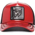 goorin-bros-bull-raging-pamplona-puff-patent-the-farm-red-and-black-trucker-hat