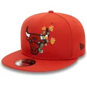 new-era-flat-brim-9fifty-seasonal-flower-chicago-bulls-nba-orange-snapback-cap