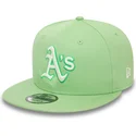 new-era-flat-brim-9fifty-world-series-patch-oakland-athletics-mlb-light-green-snapback-cap