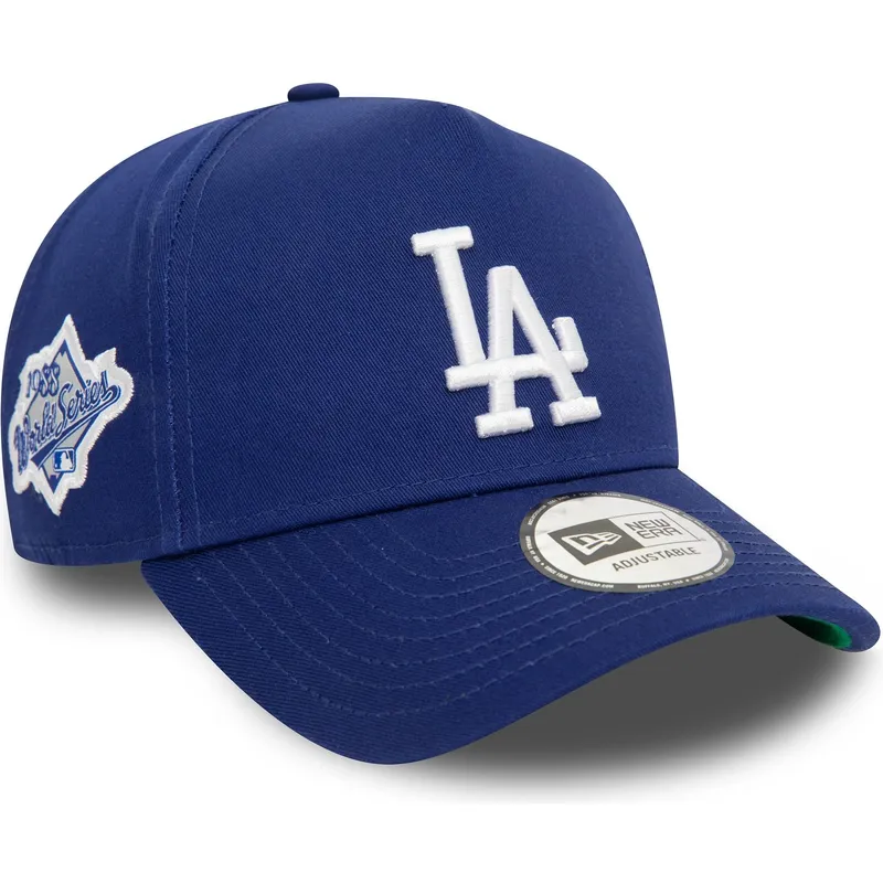 new-era-curved-brim-9forty-e-frame-patch-los-angeles-dodgers-mlb-blue-snapback-cap