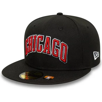 Καπέλα επίπεδη μαύρο προσαρμοσμένο 59FIFTY Statement από Chicago Bulls NBA από New Era