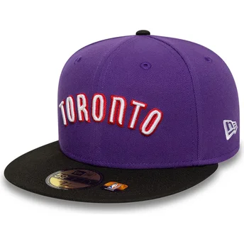 Καπέλα επίπεδη βιολετί προσαρμοσμένο 59FIFTY Classic από Toronto Raptors NBA από New Era