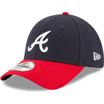 new-era-curved-brim-9forty-the-league-atlanta-braves-mlb-navy-blue-and-red-adjustable-cap