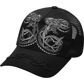 Καπέλα καμπύλη μαύρο snapback Duo Black Snake από Ed Hardy