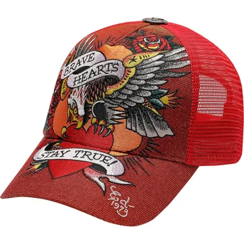 Καπέλα καμπύλη κόκκινο snapback Brave Hearts από Ed Hardy