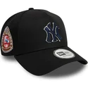 new-era-curved-brim-navy-blue-logo-9forty-a-frame-world-series-patch-new-york-yankees-mlb-black-snapback-cap