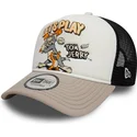 new-era-tom-and-jerry-9forty-a-frame-looney-tunes-white-beige-and-black-trucker-hat