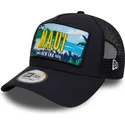 new-era-9forty-a-frame-license-plate-cities-and-beaches-maui-navy-blue-trucker-hat