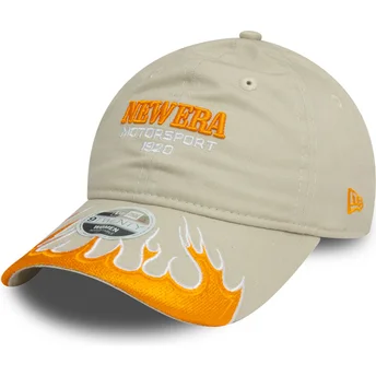 Καπέλα καμπύλη μπεζ ρυθμιζόμενη ταινία 9TWENTY Flame Visor από New Era