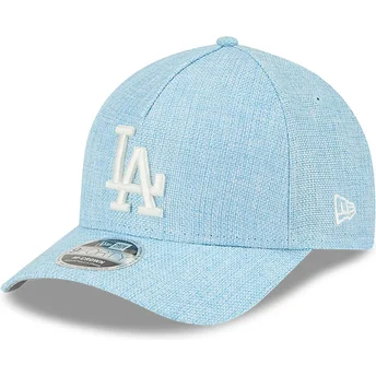 New Era Curved Brim 9FORTY M-Crown A Frame Cotton Weave Los Angeles Dodgers MLB Light Blue Snapback Cap