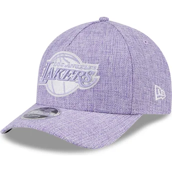 New Era Curved Brim 9FORTY M-Crown A Frame Cotton Weave Los Angeles Lakers NBA Purple Snapback Cap