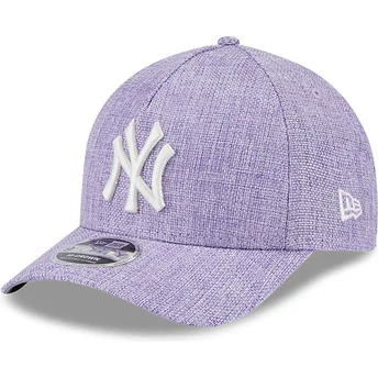 New Era Curved Brim 9FORTY M-Crown A Frame Cotton Weave New York Yankees MLB Purple Snapback Cap