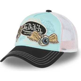 Von Dutch PATCHES08 Blue, White and Black Trucker Hat