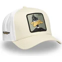 capslab-curved-brim-daffy-duck-loo11-daf2-looney-tunes-beige-and-white-snapback-cap