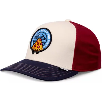 Καπέλα καμπύλη πολύχρωμο snapback για παιδιά Peace Pizza Food από Djinns