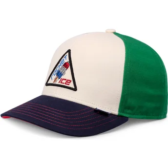 Djinns Curved Brim Youth Rocket Ice Food Beige, Green and Blue Snapback Cap