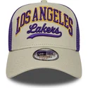 new-era-e-frame-script-los-angeles-lakers-nba-beige-and-purple-trucker-hat