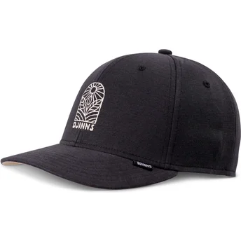 Djinns Curved Brim TrueFit Leaf Sun Black Snapback Cap