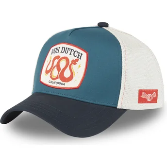 Von Dutch WILD03 Blue and White Trucker Hat