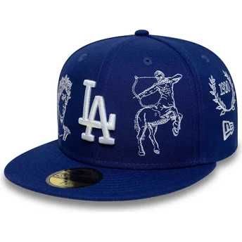 Καπέλα επίπεδη μπλε προσαρμοσμένο 59FIFTY Mythical από Los Angeles Dodgers MLB από New Era