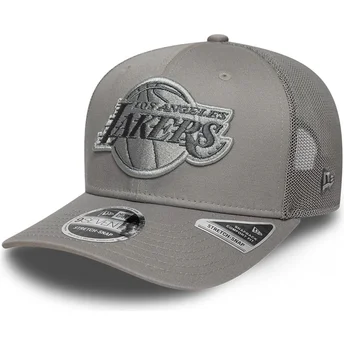 New Era Grey Logo 9SEVENTY Stretch Snap Tonal Los Angeles Lakers NBA Grey Trucker Hat