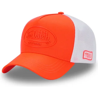 Von Dutch FLUO04 Orange and White Trucker Hat