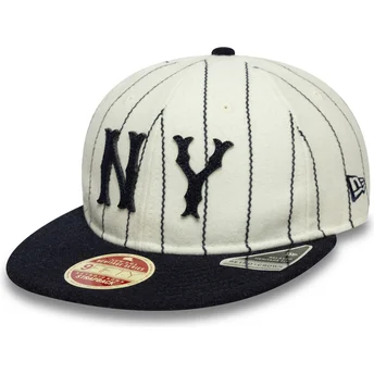 Καπέλα επίπεδη μπεζ ρυθμιζόμενη ταινία 9FIFTY Retro Crown Heritage από New York Yankees MLB από New Era