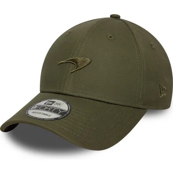 New Era Curved Brim Green Logo 9FORTY Seasonal McLaren Racing Formula 1 Green Adjustable Cap