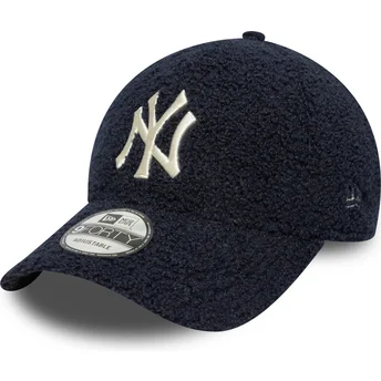 New Era Curved Brim 9FORTY Borg New York Yankees MLB Navy Blue Adjustable Cap