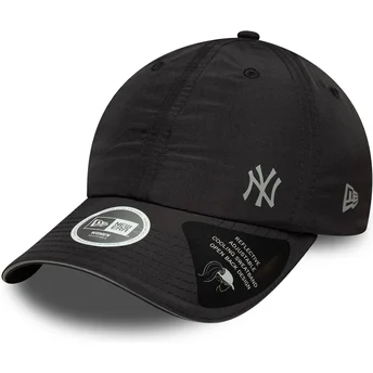 New Era Curved Brim Women Open Back Flawless New York Yankees MLB Black Adjustable Cap