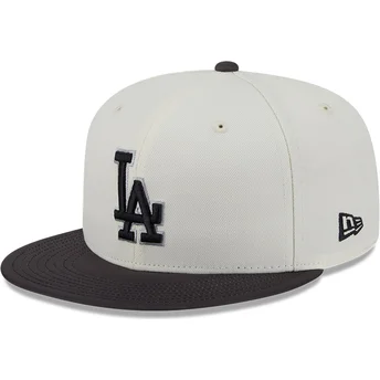 New Era Flat Brim 59FIFTY CLR DVLP Los Angeles Dodgers MLB Beige and Black Fitted Cap