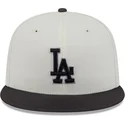 new-era-flat-brim-59fifty-clr-dvlp-los-angeles-dodgers-mlb-beige-and-black-fitted-cap
