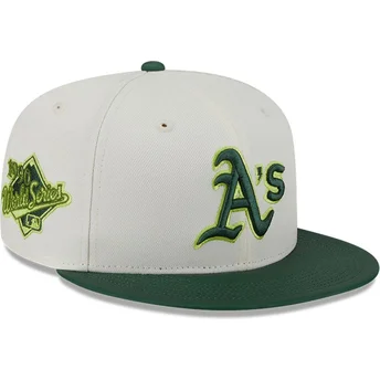 New Era Flat Brim 59FIFTY CLR DVLP Oakland Athletics MLB Beige and Green Fitted Cap