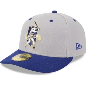New Era Curved Brim 59FIFTY Player Shohei Ohtani Los Angeles Dodgers MLB Grey and Blue Fitted Cap