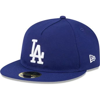 New Era Flat Brim 59FIFTY Retro Crown A Frame Easy Los Angeles Dodgers MLB Blue Fitted Cap