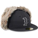 new-era-flat-brim-59fifty-winter-dog-ear-boston-red-sox-mlb-black-fitted-cap