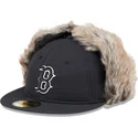new-era-flat-brim-59fifty-winter-dog-ear-boston-red-sox-mlb-black-fitted-cap