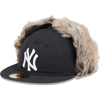 New Era Flat Brim 59FIFTY Winter Dog Ear New York Yankees MLB Black Fitted Cap