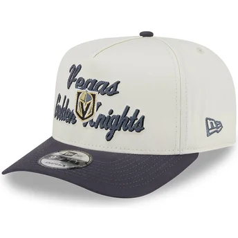 New Era Curved Brim 9FIFTY A Frame Chainstitch Vegas Golden Knights NHL Beige and Grey Snapback Cap