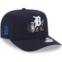 new-era-curved-brim-9fifty-a-frame-cartoon-detroit-tigers-mlb-navy-blue-snapback-cap