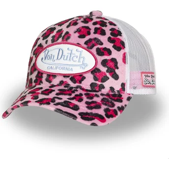 Καπέλα καμπύλη λεοπάρδαλη snapback rosa PSA P από Von Dutch
