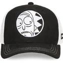 capslab-rick-sanchez-rem6-glo-rick-and-morty-black-and-white-trucker-hat