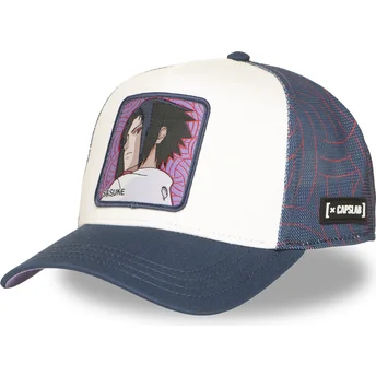 Capslab Sasuke Uchiha NS5 SAS Naruto White and Blue Trucker Hat